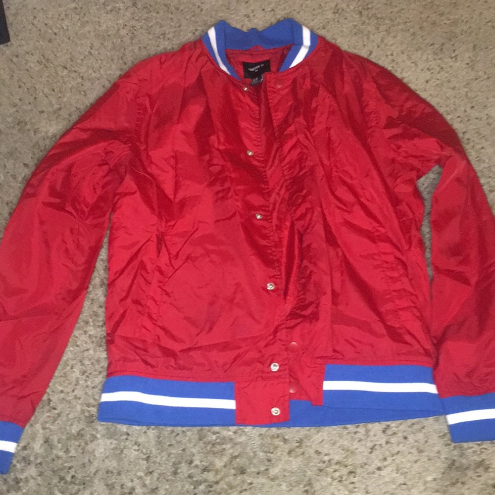 Red, white and blue bomber jacket